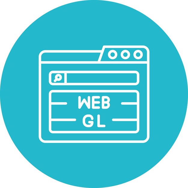 Imagen vectorial de icono Webgl Puede utilizarse para la Agencia de Medios