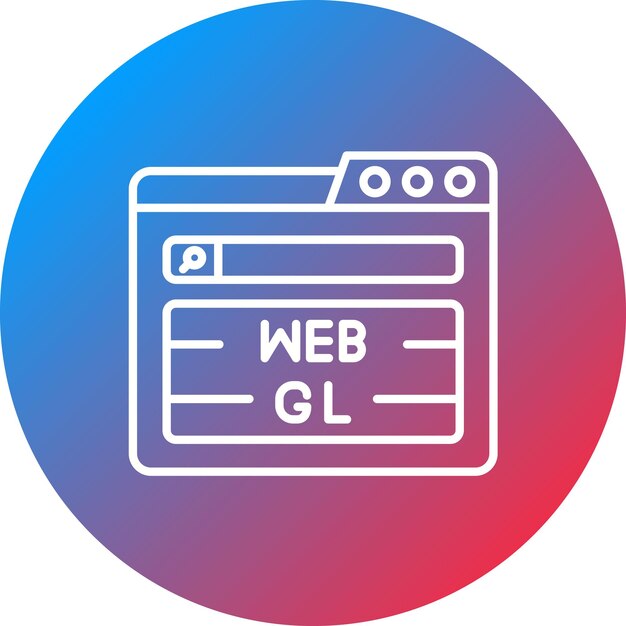 Imagen vectorial de icono Webgl Puede utilizarse para la Agencia de Medios