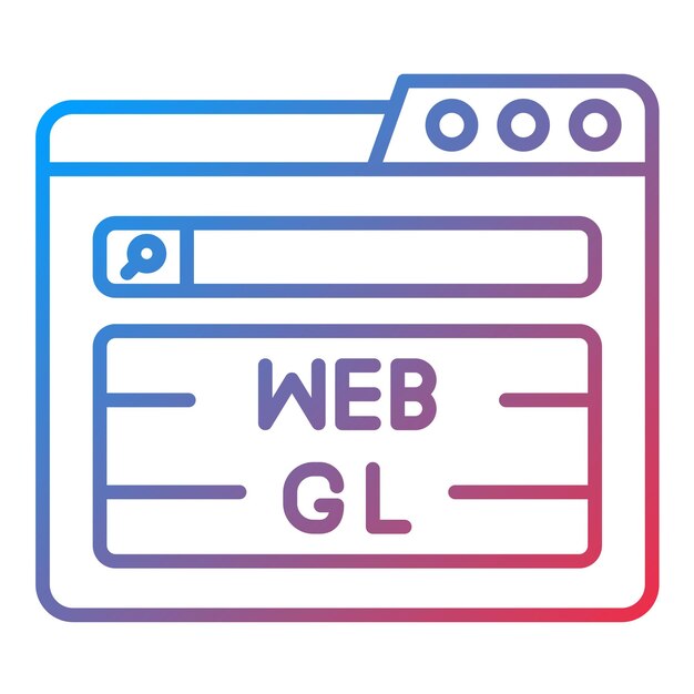Imagen vectorial de icono Webgl Puede utilizarse para la Agencia de Medios