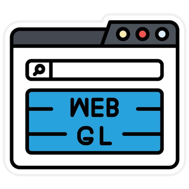 Imagen vectorial de icono Webgl Puede utilizarse para la Agencia de Medios