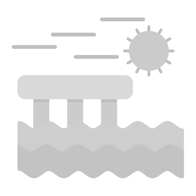 La imagen vectorial del icono de Wharves se puede utilizar para Coastline