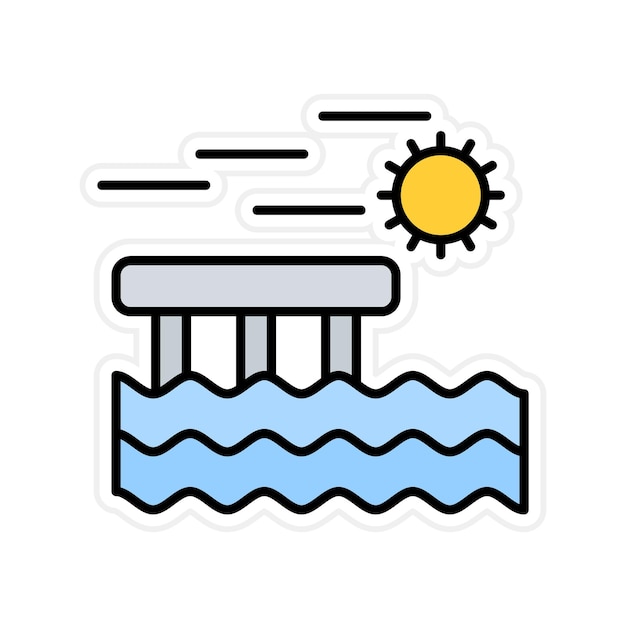 La imagen vectorial del icono de Wharves se puede utilizar para Coastline