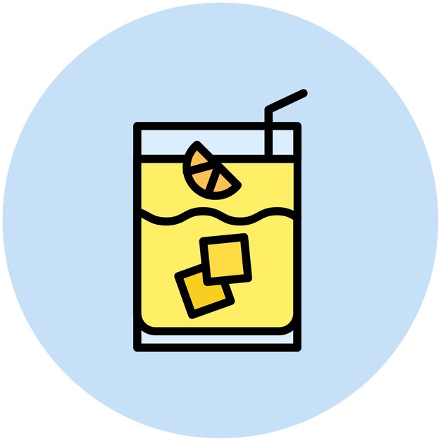 La imagen vectorial del icono de Whiskey Sour se puede utilizar para Bar