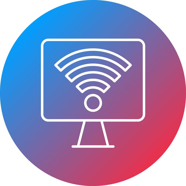 Imagen vectorial de icono de Wi-Fi de computadora Se puede usar para redes y intercambio de datos