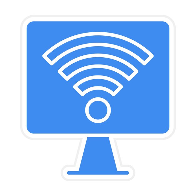 Imagen vectorial de icono de Wi-Fi de computadora Se puede usar para redes y intercambio de datos