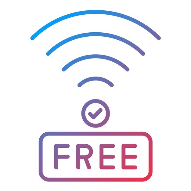 Imagen vectorial de icono Wi-Fi gratuito Se puede usar para Digital Nomad