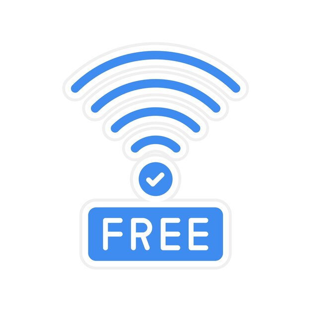 Imagen vectorial de icono Wi-Fi gratuito Se puede usar para Digital Nomad