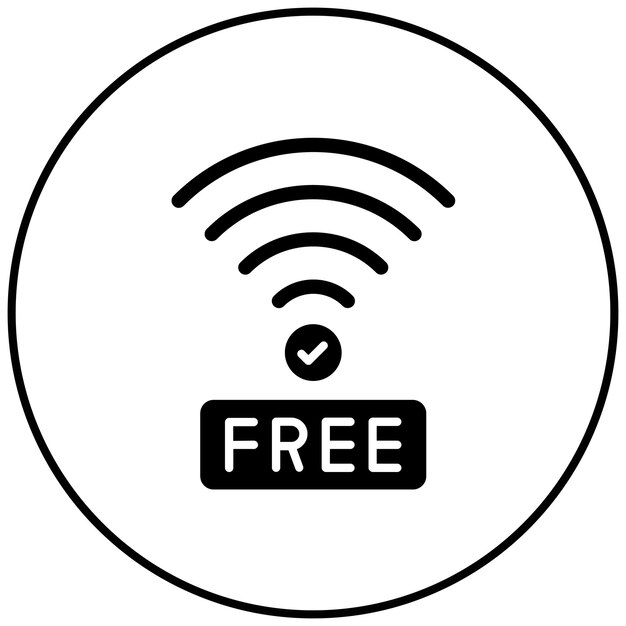 Imagen vectorial de icono Wi-Fi gratuito Se puede usar para Digital Nomad