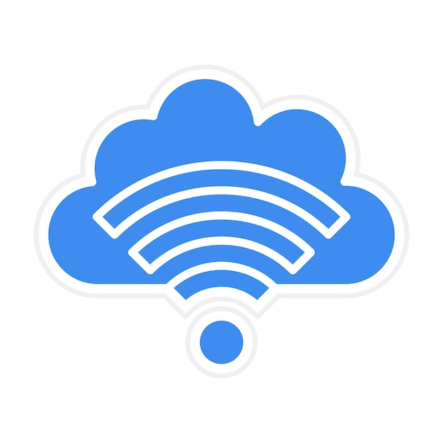 Imagen vectorial de icono de Wi-Fi en la nube Se puede usar para Cloud Computing