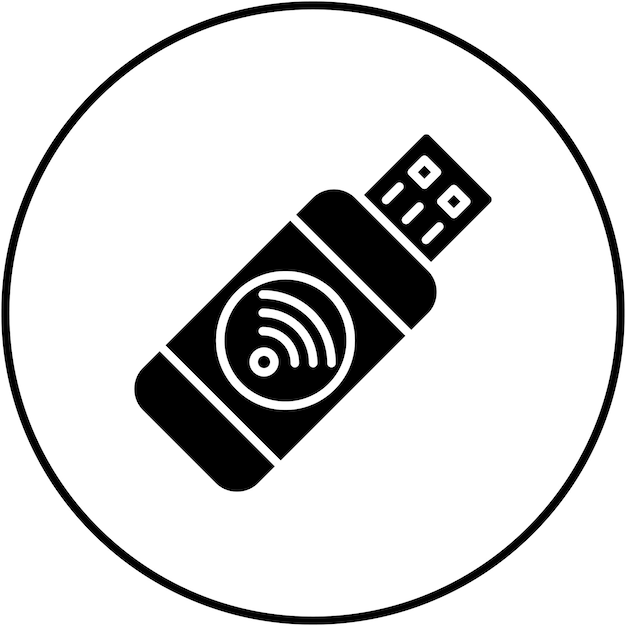 Imagen vectorial de icono Wifi USB Se puede utilizar para la tecnología