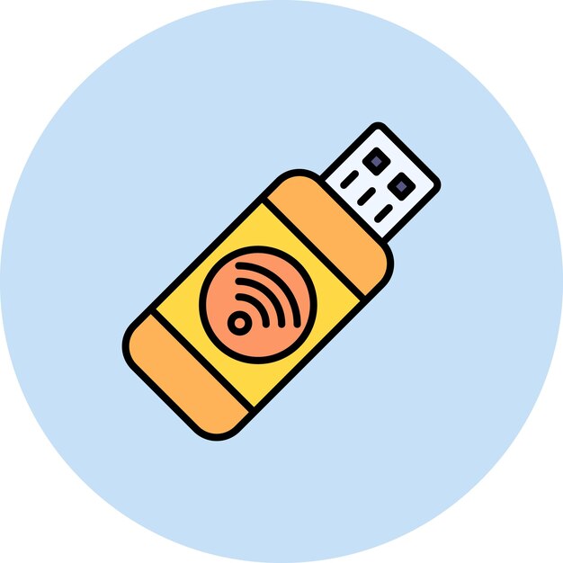 Imagen vectorial de icono Wifi USB Se puede utilizar para la tecnología
