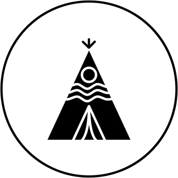 La imagen vectorial del icono de Wigwam se puede utilizar para el tipo de casas