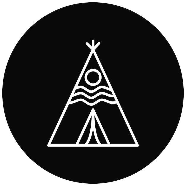 La imagen vectorial del icono de Wigwam se puede utilizar para el tipo de casas