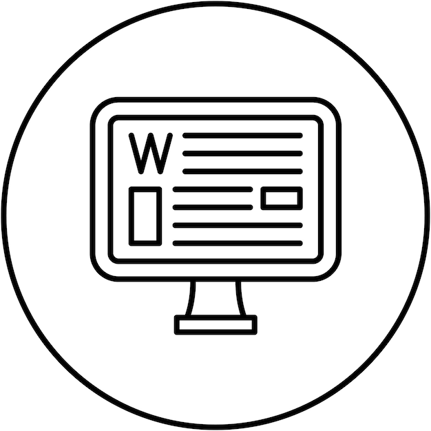 La imagen vectorial del icono de Wikipedia se puede utilizar para la productividad