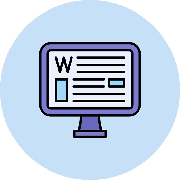 La imagen vectorial del icono de Wikipedia se puede utilizar para la productividad