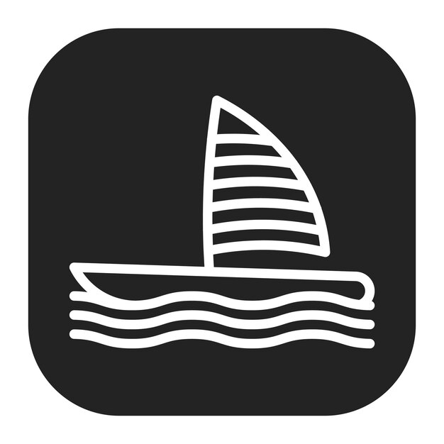 Imagen vectorial del icono de windsurf Se puede usar para equipos deportivos