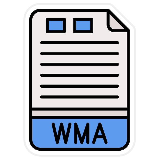 La imagen vectorial del icono WMA se puede utilizar para formatos de archivo