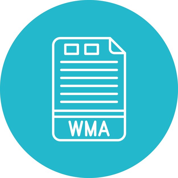 La imagen vectorial del icono WMA se puede utilizar para formatos de archivo