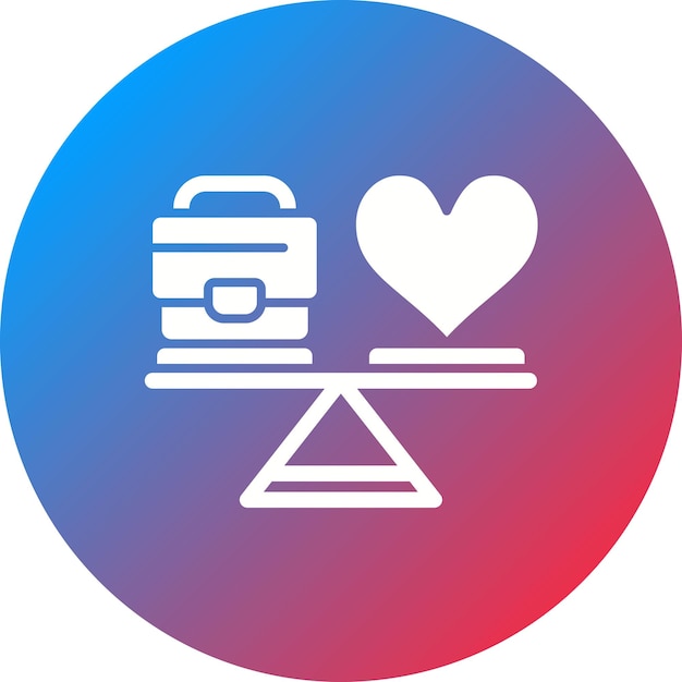 Imagen vectorial del icono de Work Life Balance Se puede utilizar para negocios basados en el hogar