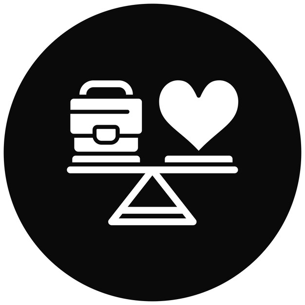Imagen vectorial del icono de Work Life Balance Se puede utilizar para negocios basados en el hogar