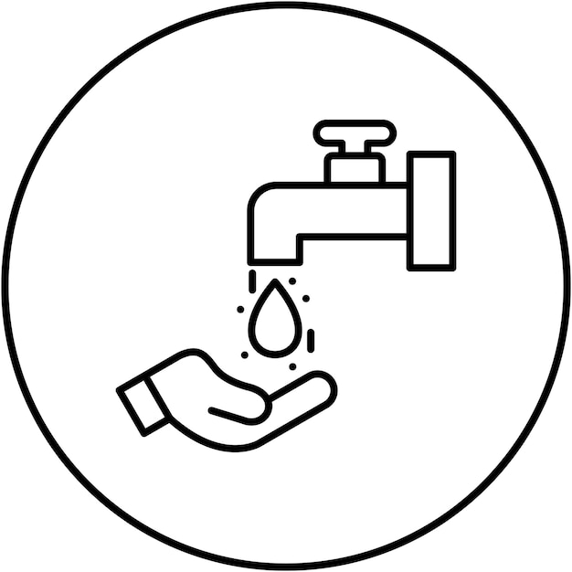 Imagen vectorial de icono de Wudu Se puede usar para el Ramadán