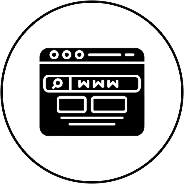 Imagen vectorial de icono de Www Se puede usar para marketing