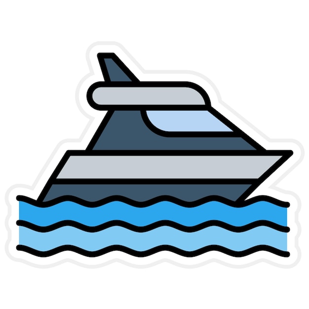 Imagen vectorial de icono de yate Se puede usar para deportes acuáticos