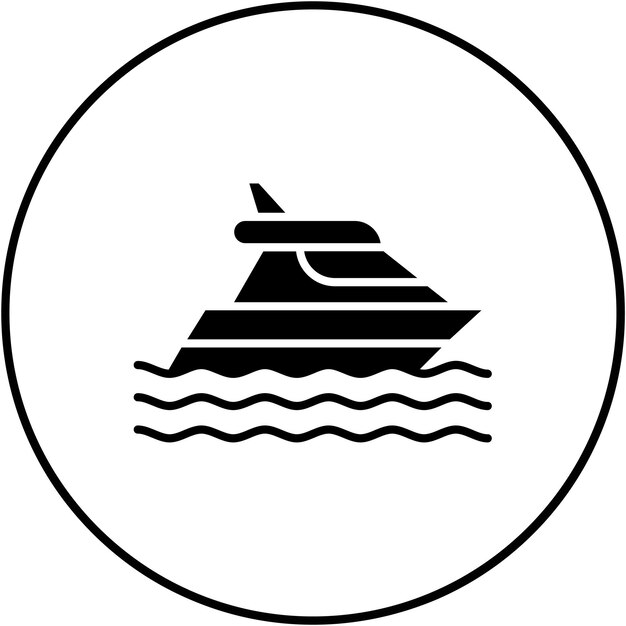 Imagen vectorial de icono de yate Se puede usar para deportes acuáticos