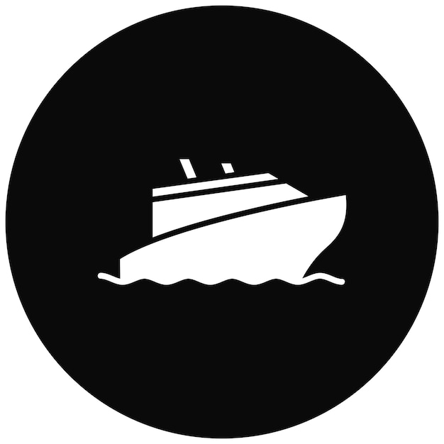 Imagen vectorial de icono de yate Se puede usar para deportes