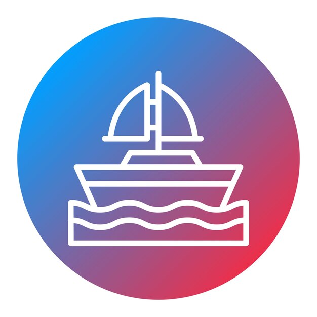 La imagen vectorial del icono del yate se puede usar para Ocean