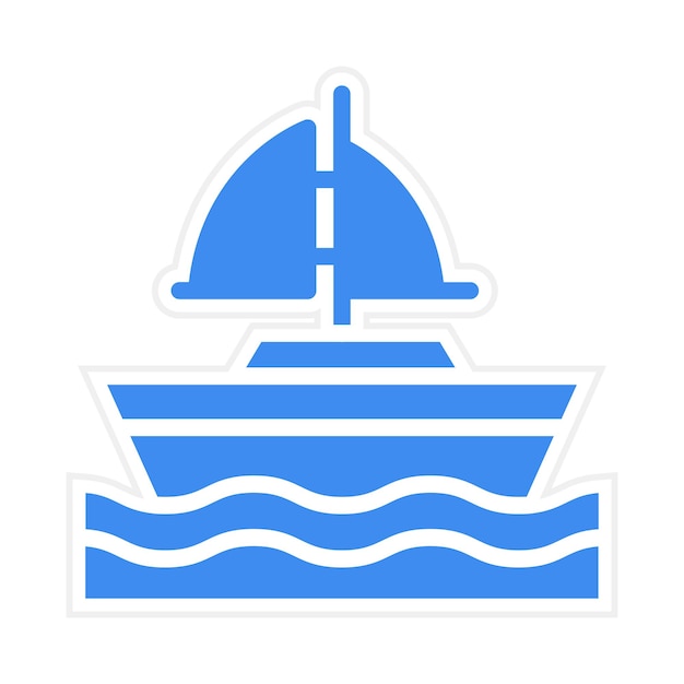 La imagen vectorial del icono del yate se puede usar para Ocean