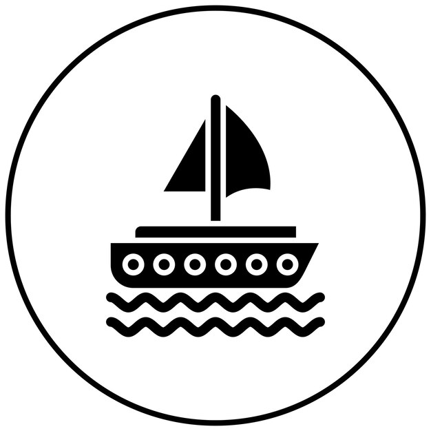 Imagen vectorial del icono del yate Se puede usar para viajes