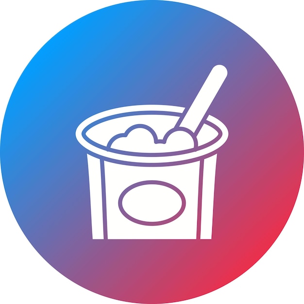 Imagen vectorial del icono del yogur Se puede usar para la mañana y el desayuno