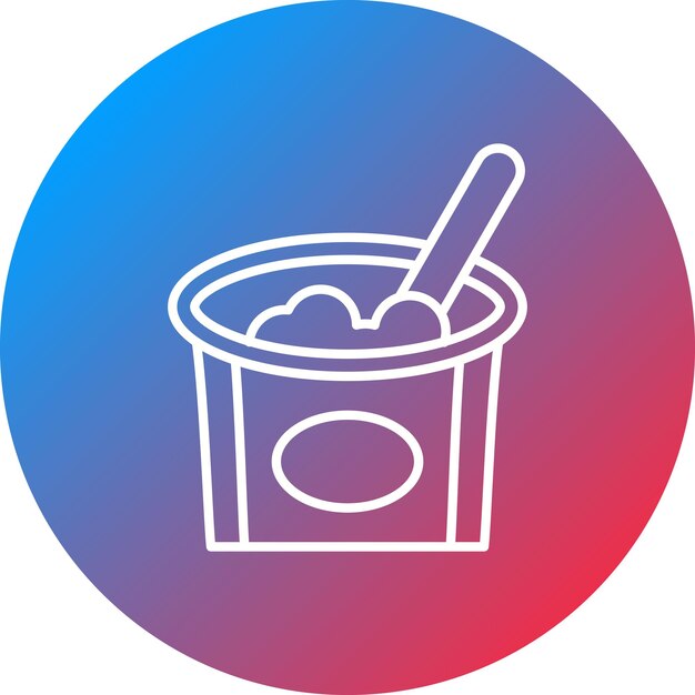 Imagen vectorial del icono del yogur Se puede usar para la mañana y el desayuno