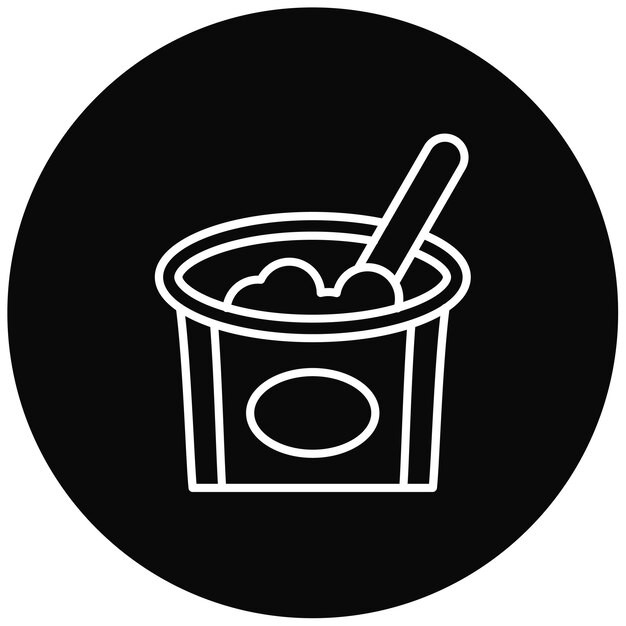 Imagen vectorial del icono del yogur Se puede usar para la mañana y el desayuno