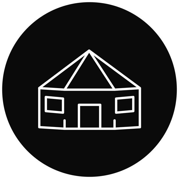 Imagen vectorial del icono de la yurta Se puede utilizar para el tipo de casas