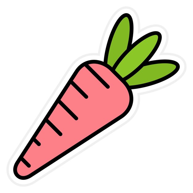 Imagen vectorial del icono de la zanahoria Se puede usar para jardinería