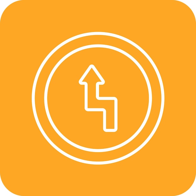 Imagen vectorial del icono de Zig Zag Road Se puede utilizar para las señales de tráfico