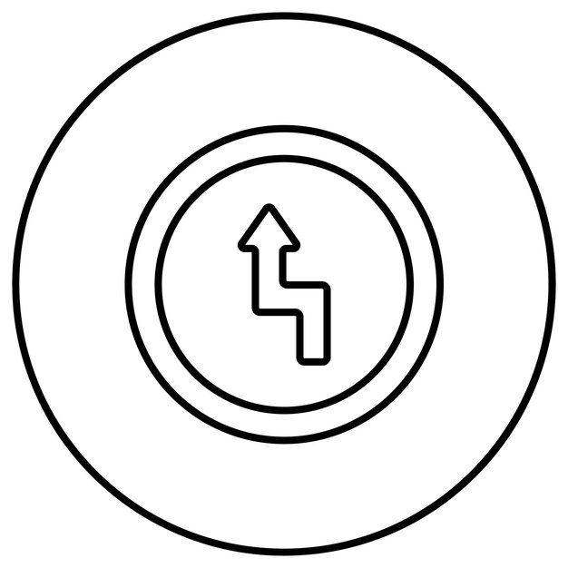 Imagen vectorial del icono de Zig Zag Road Se puede utilizar para las señales de tráfico