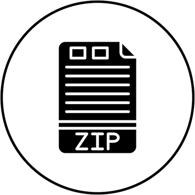 Imagen vectorial de icono ZIP Se puede utilizar para formatos de archivo