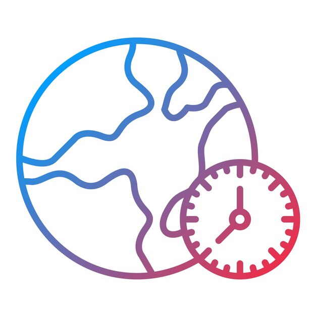 Imagen vectorial del icono de la zona horaria Se puede utilizar para la hora y la fecha