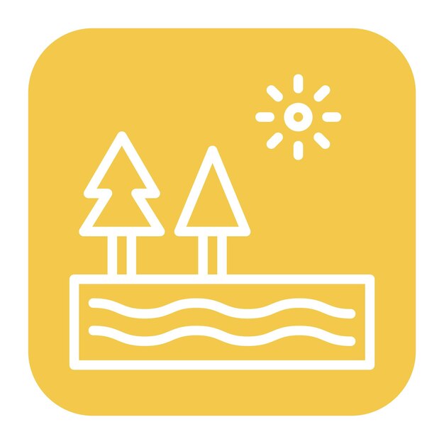 Imagen vectorial de íconos al aire libre Se puede usar para Beach Resort