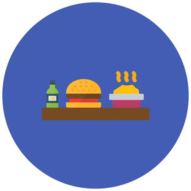 Imagen vectorial de íconos de alimentos Puede utilizarse para catering
