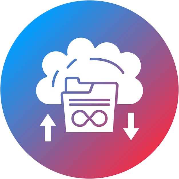 Imagen vectorial de íconos de almacenamiento ilimitado Se puede utilizar para alojamiento web