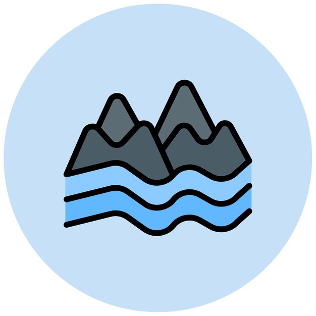 Imagen vectorial de iconos de los Alpes italianos Se puede utilizar para Italia