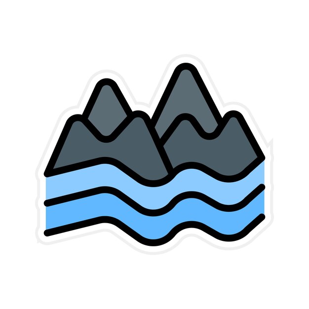 Imagen vectorial de iconos de los Alpes italianos Se puede utilizar para Italia