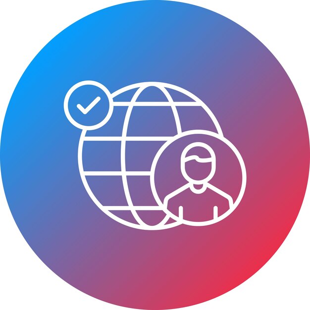 Imagen vectorial de íconos amigable para extranjeros Se puede usar para Digital Nomad