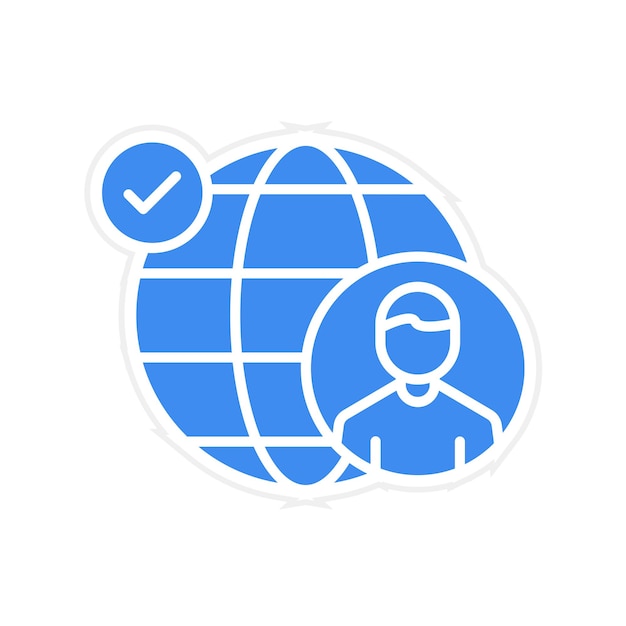 Imagen vectorial de íconos amigable para extranjeros Se puede usar para Digital Nomad