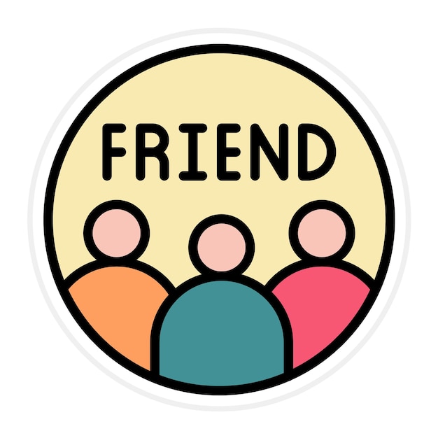 Imagen vectorial de íconos de amigos Se puede usar para la planificación de vacaciones