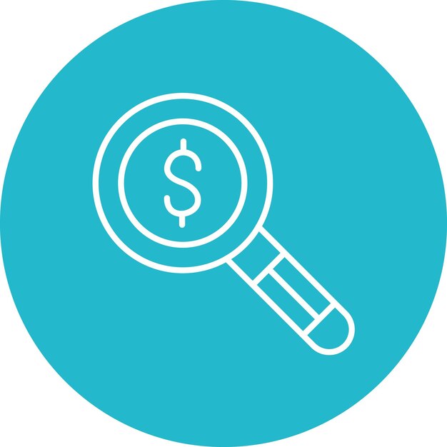 Imagen vectorial de íconos de análisis forense de dinero Se puede utilizar para la contabilidad
